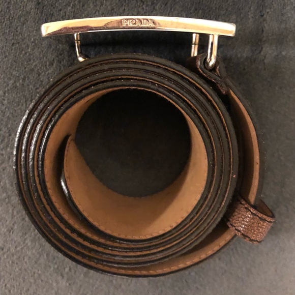 PRADA Leather Snake/Python Skin Style Belt - Picture 2 of 12